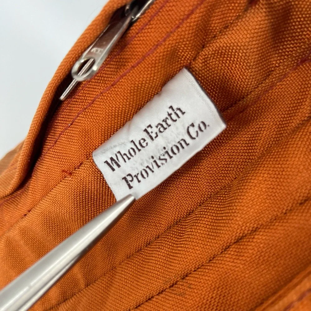 Vtg Whole Earth Provision Co Orange Canvas Field Bag Messenger Shoulder USA Made